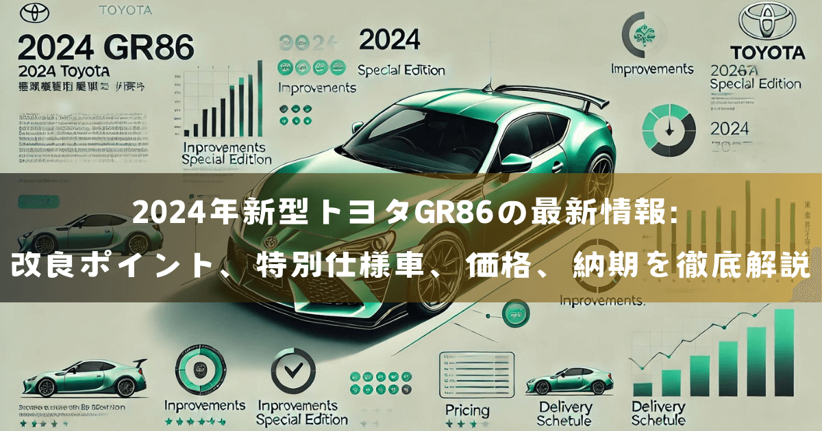 2024年新型トヨタGR86の最新情報: 改良ポイント、特別仕様車、価格、納期を徹底解説