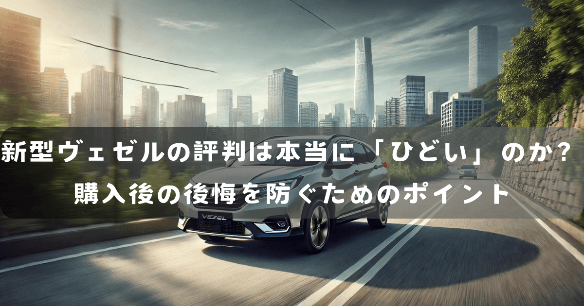 新型ヴェゼルの評判は本当に「ひどい」のか？購入後の後悔を防ぐためのポイント